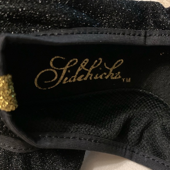 Fold Up Black and Gold Lurex Slipperss - Picture 10 of 13